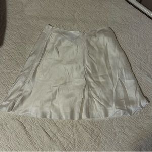 White satin mini skirt